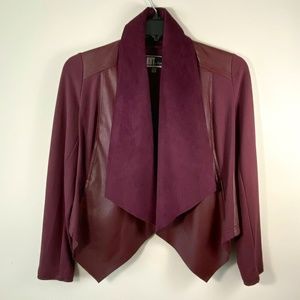 Kut from the Kloth Faux Leather Drape Front Jacket Size Small